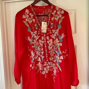 Johnny Was Floral Embroidered Tunic